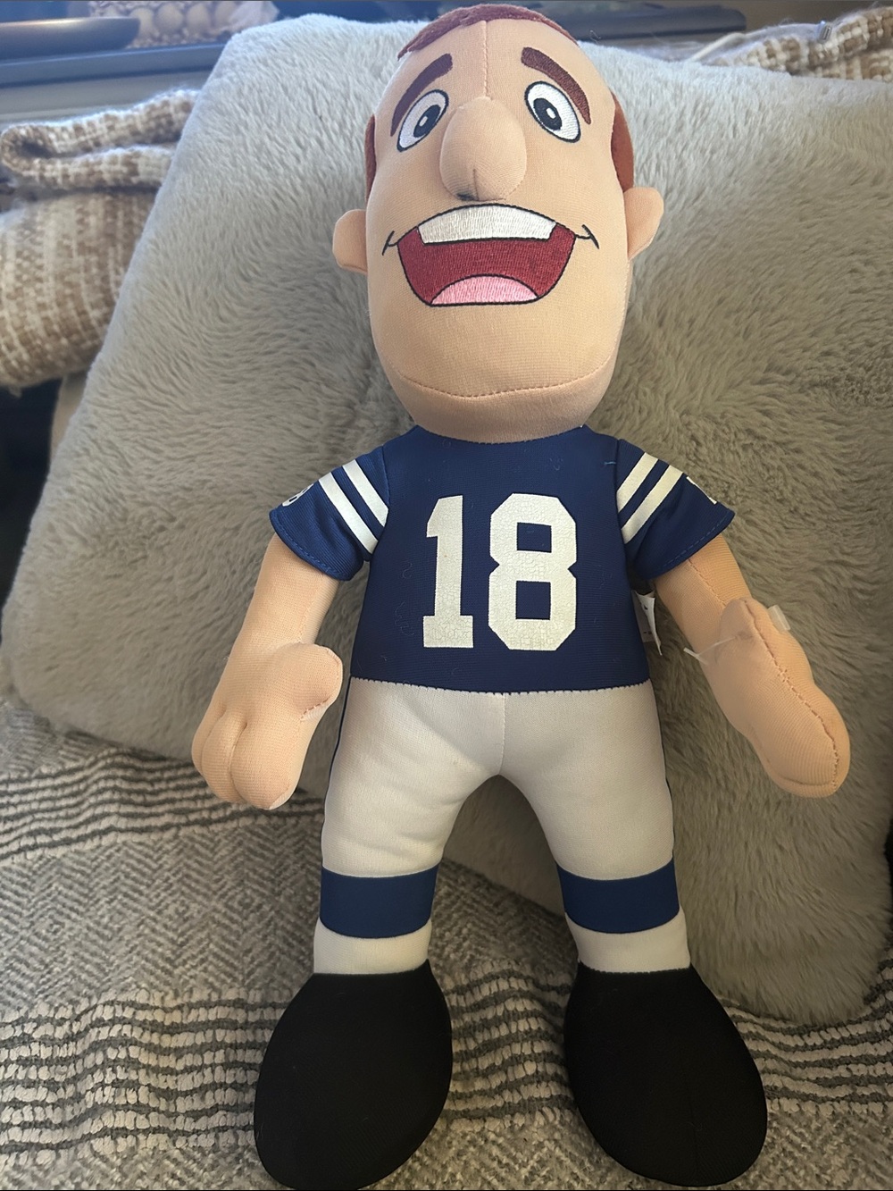 Plush Peyton Manning Football Decorative Doll in Colts uniform